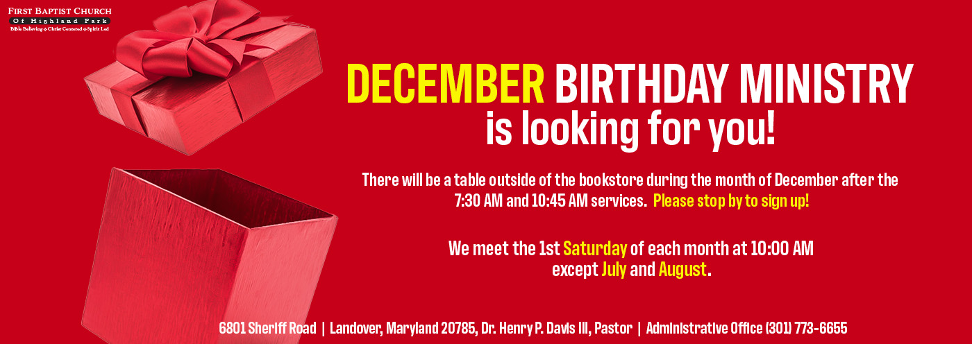 FBHP - December Birthday Ministry